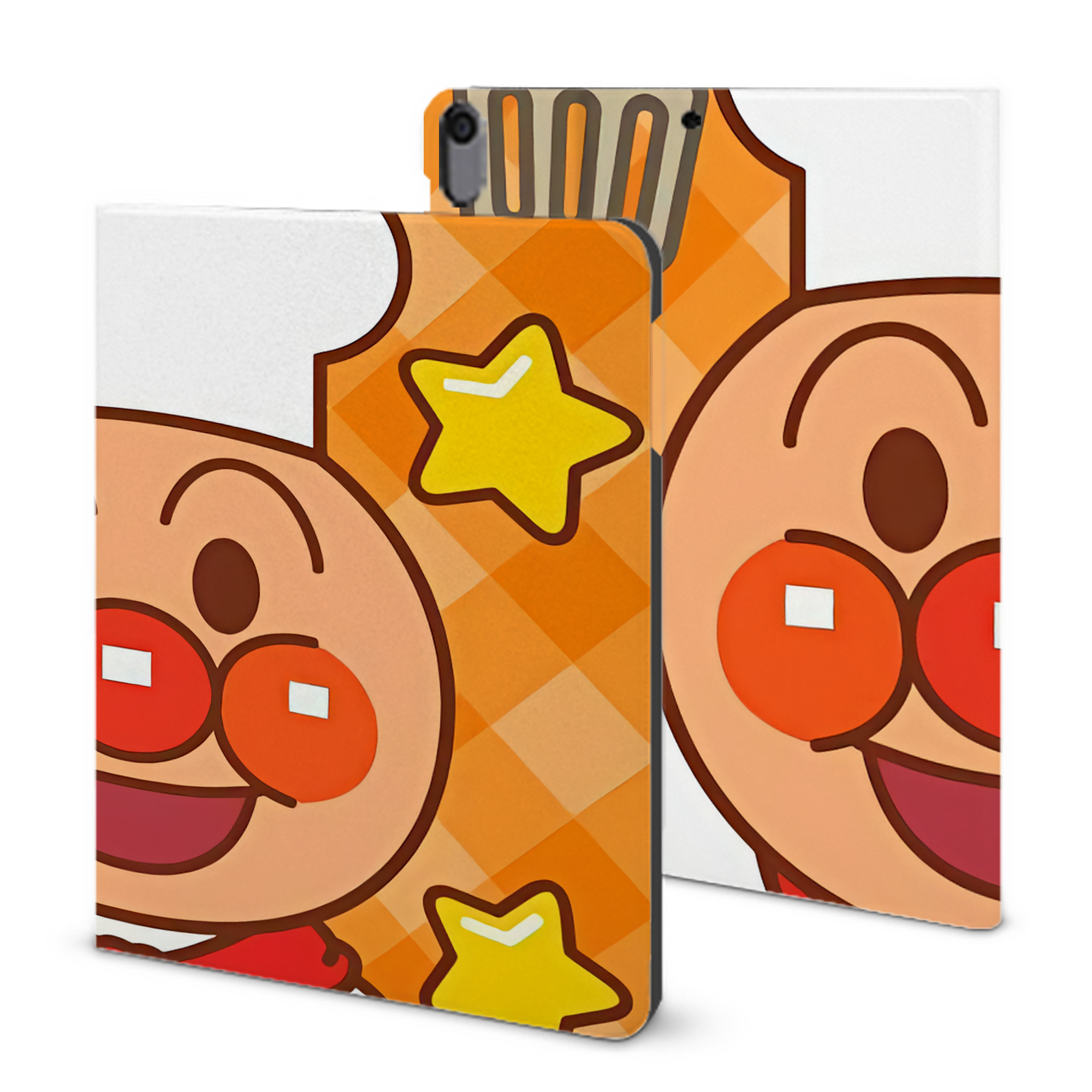 （画像用） アンパンマン Anpanman IPad ケース ブック型 PUレザー TPU 耐衝撃 軽量 薄型 ペン収納なし 全面保護 IPad 各モデル対応